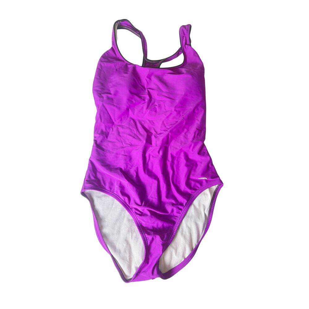 Speedo Women One-Piece Swimsuit Size 12 Purple Athletic